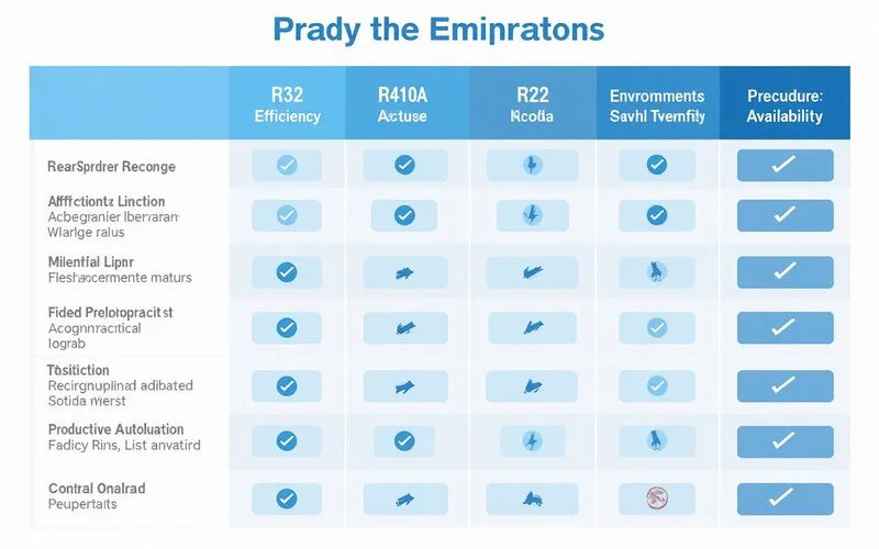Refrigerant comparison chart: efficiency, environment, availability
