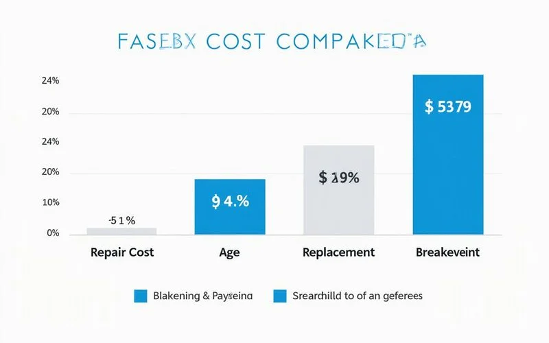 Decision chart comparing cumulative repair cost to replacement cost over time