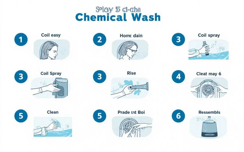 Step-by-step visual of the chemical wash procedure